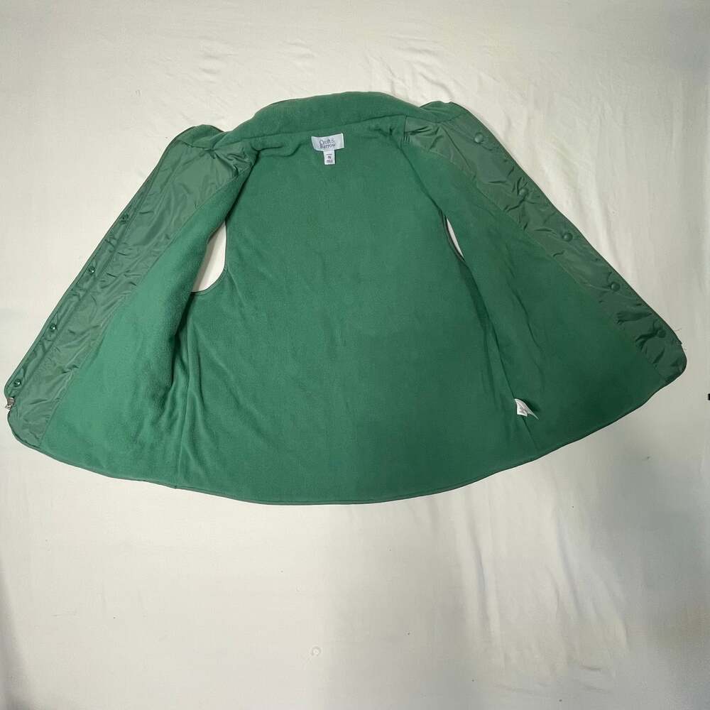 Croft & Barrow Green Quilted Vest Women’s Petite PM Snap Front - Picture 3 of 6